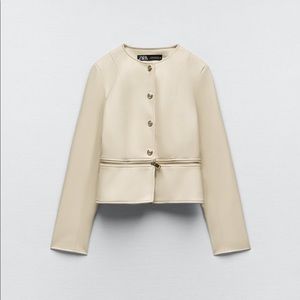 Zara Faux Leather Zippered Jacket